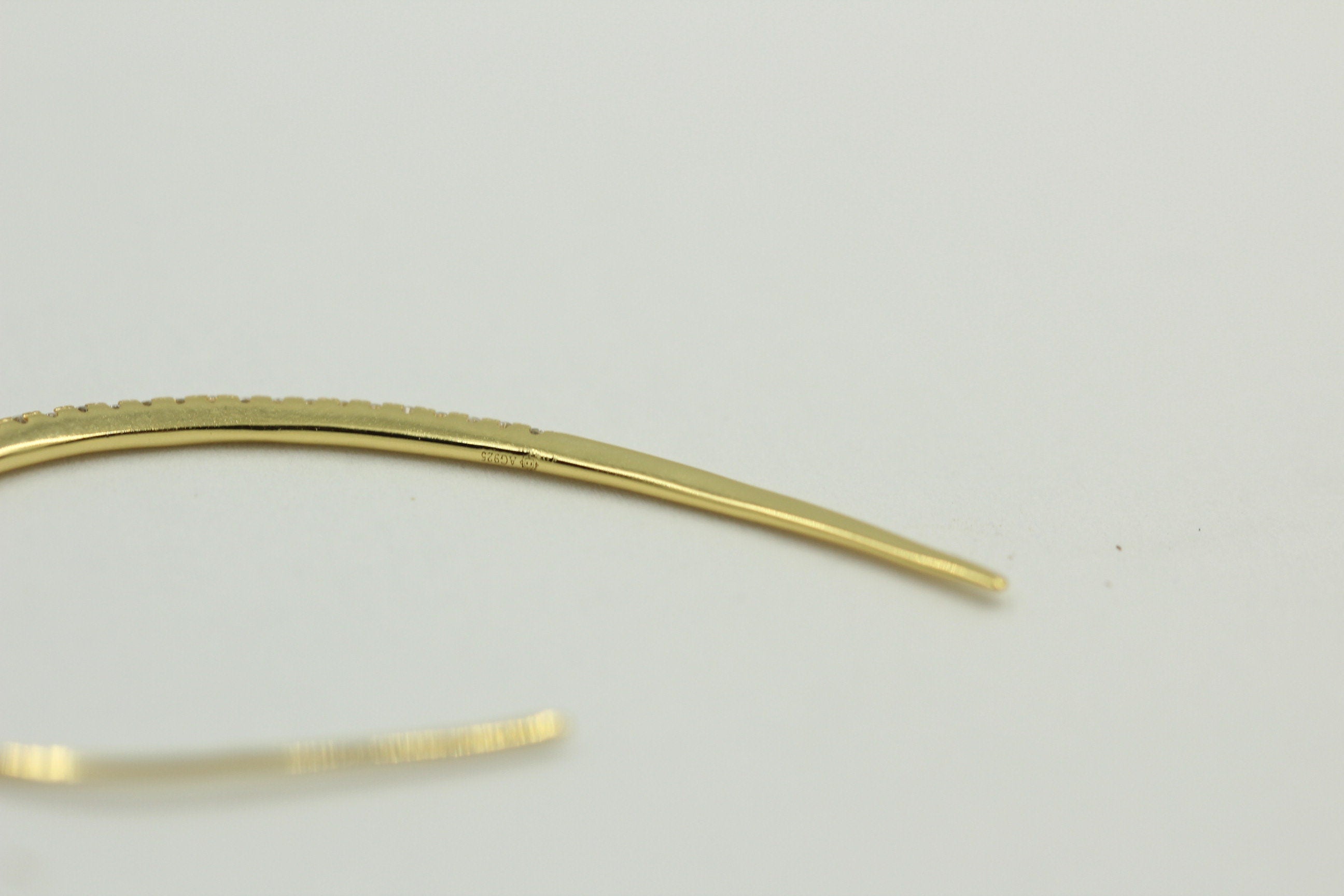 Design Silber Ohrhacken ca 4 cm vergoldet mit vielen Zirkonia