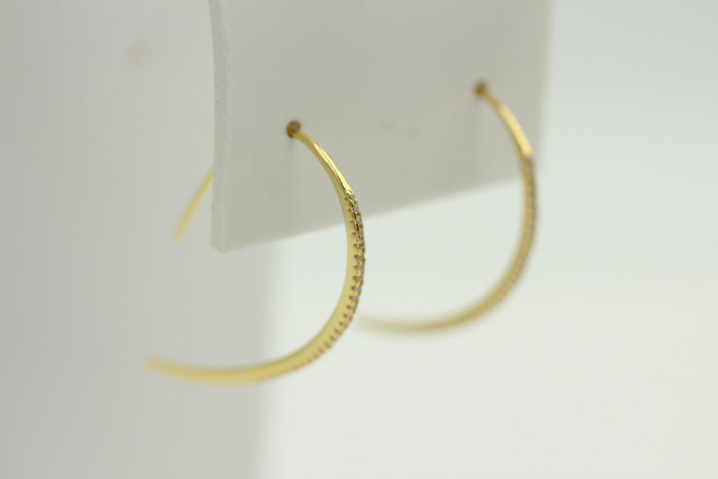 Design Silber Ohrhacken ca 4 cm vergoldet mit vielen Zirkonia