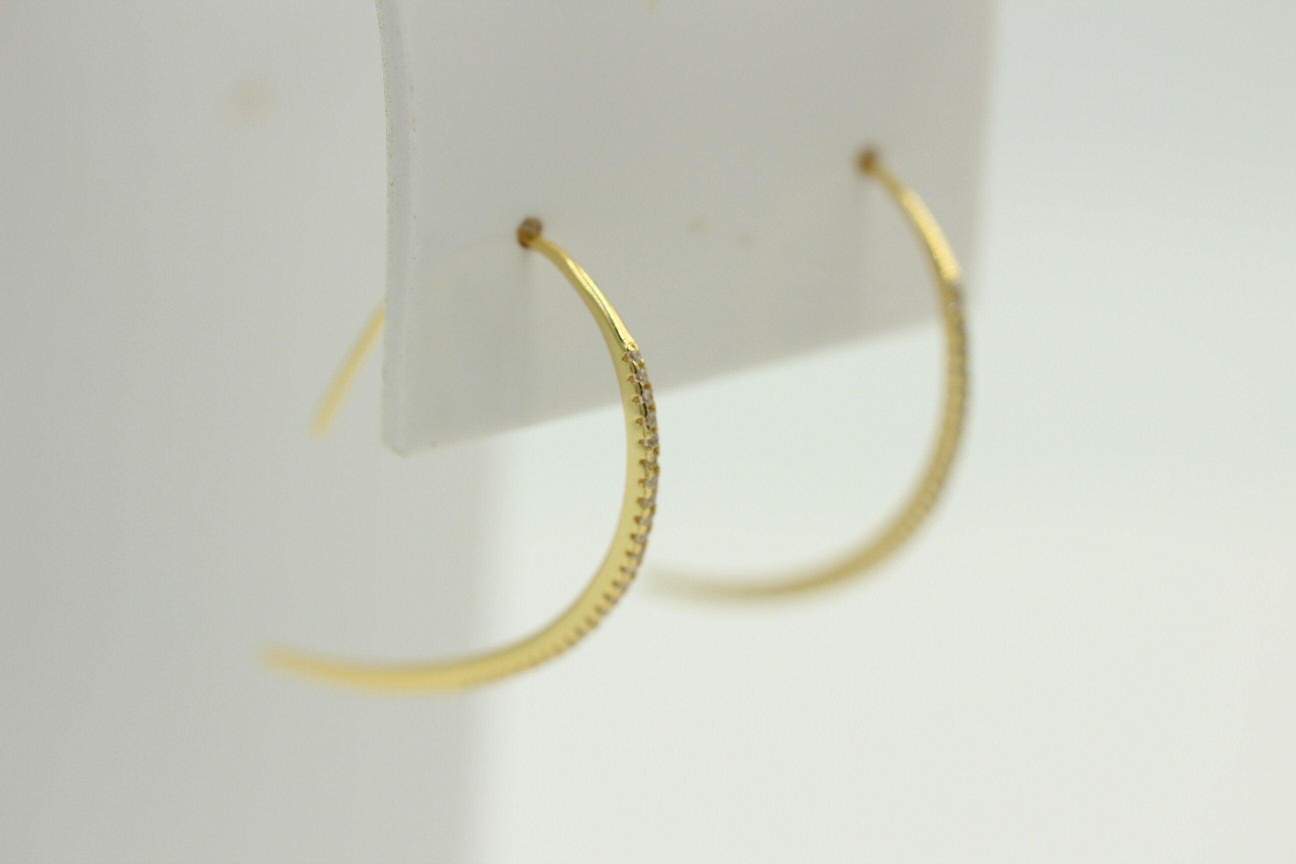 Design Silber Ohrhacken ca 4 cm vergoldet mit vielen Zirkonia