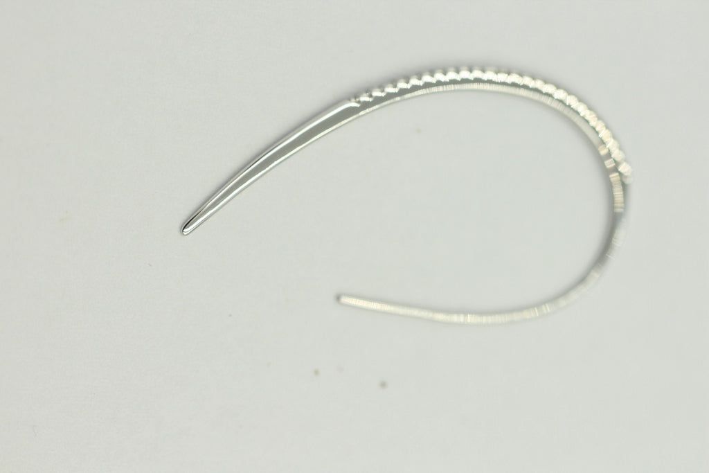 Design Silber Ohrhacken ca 4 cm mit vielen Zirkonia rhodiniert