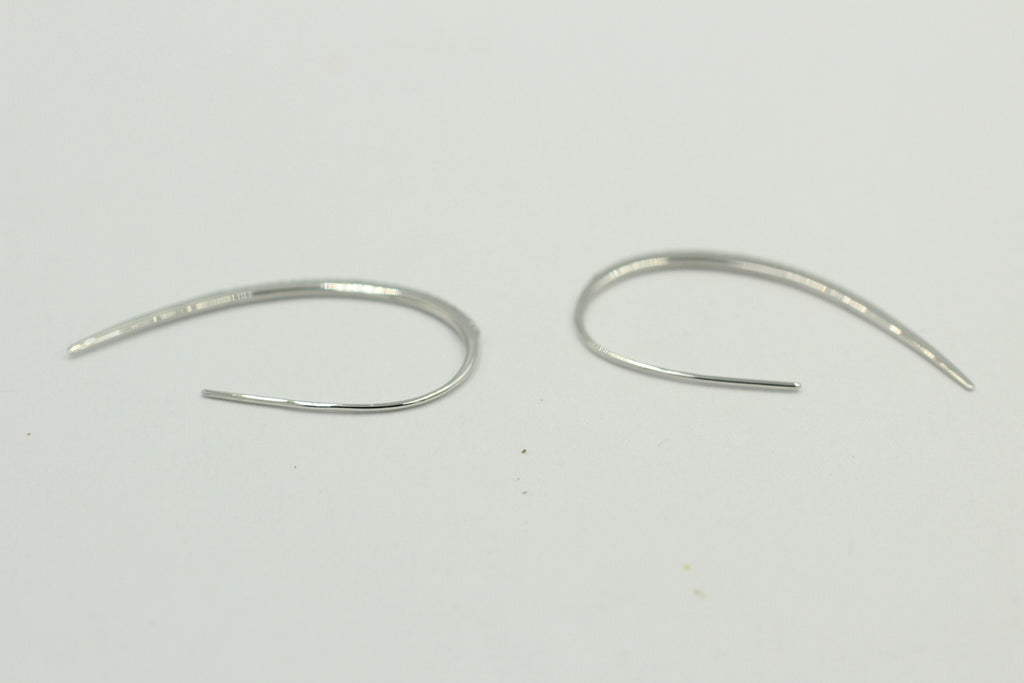 Design Silber Ohrhacken ca 4 cm mit vielen Zirkonia rhodiniert