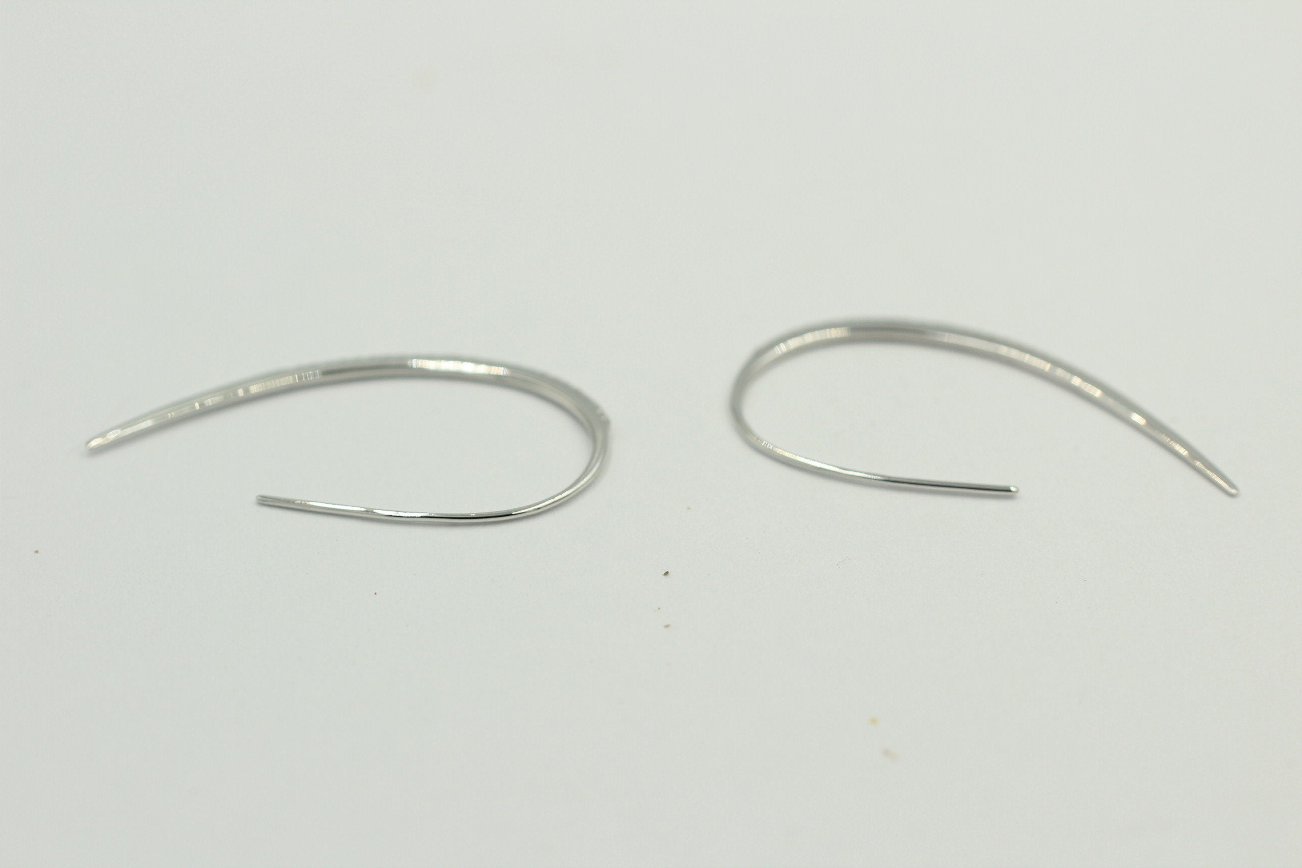 Design Silber Ohrhacken ca 4 cm mit vielen Zirkonia rhodiniert