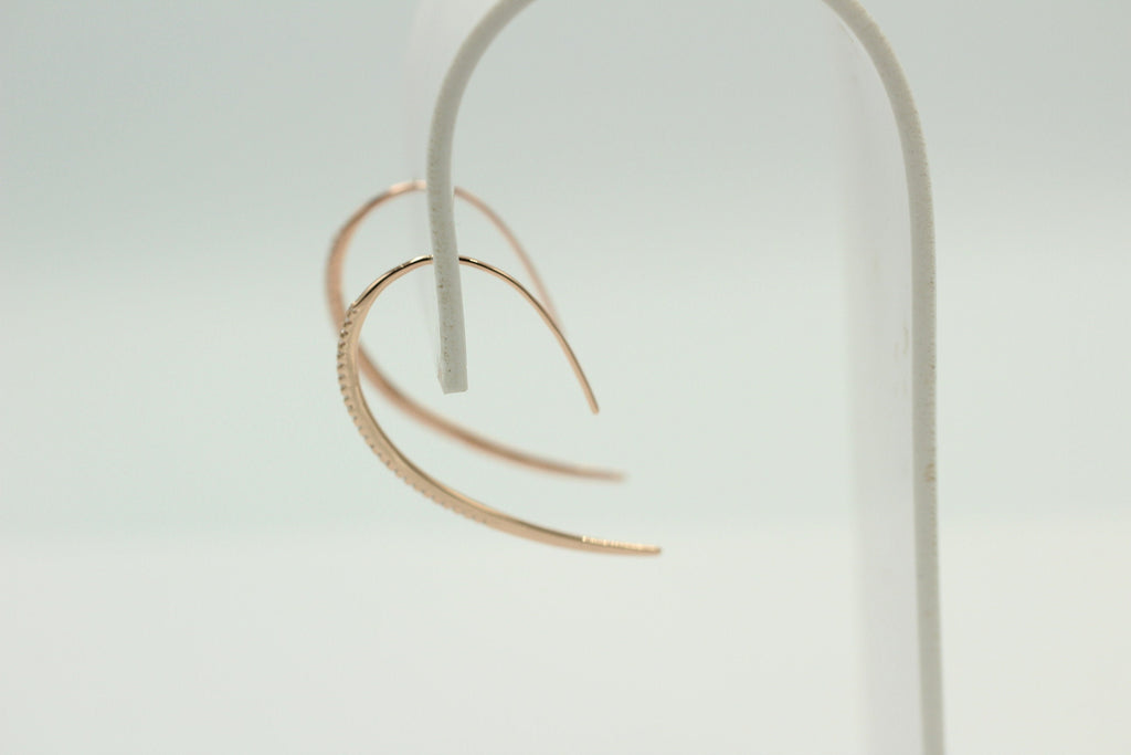 Design Silber Ohrhacken ca 4 cm rosevergoldet mit vielen Zirkonia