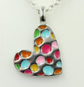 Anhänger Herz 925 Sterling Silber Herz Emaille Collier 38 + 5 cm Kinderschmuck