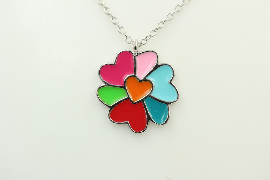 Anhänger Herzchen 925 Silber mit Emaille Collier Ketten Kinderschmuck Top Edel