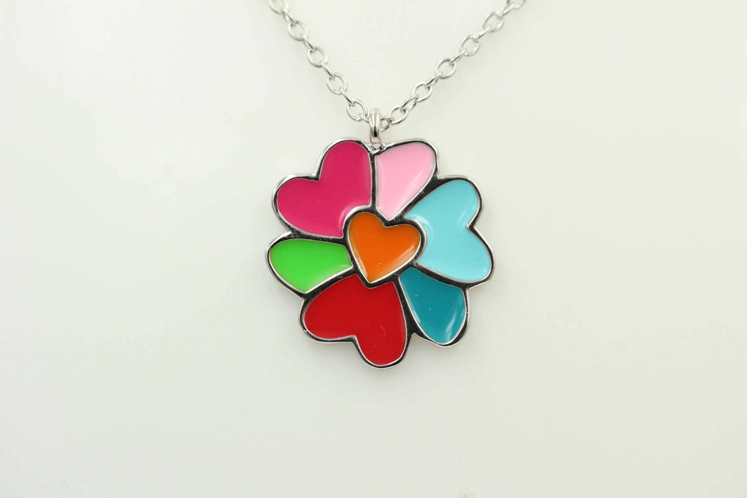 Anhänger Herzchen 925 Silber mit Emaille Collier Ketten Kinderschmuck Top Edel