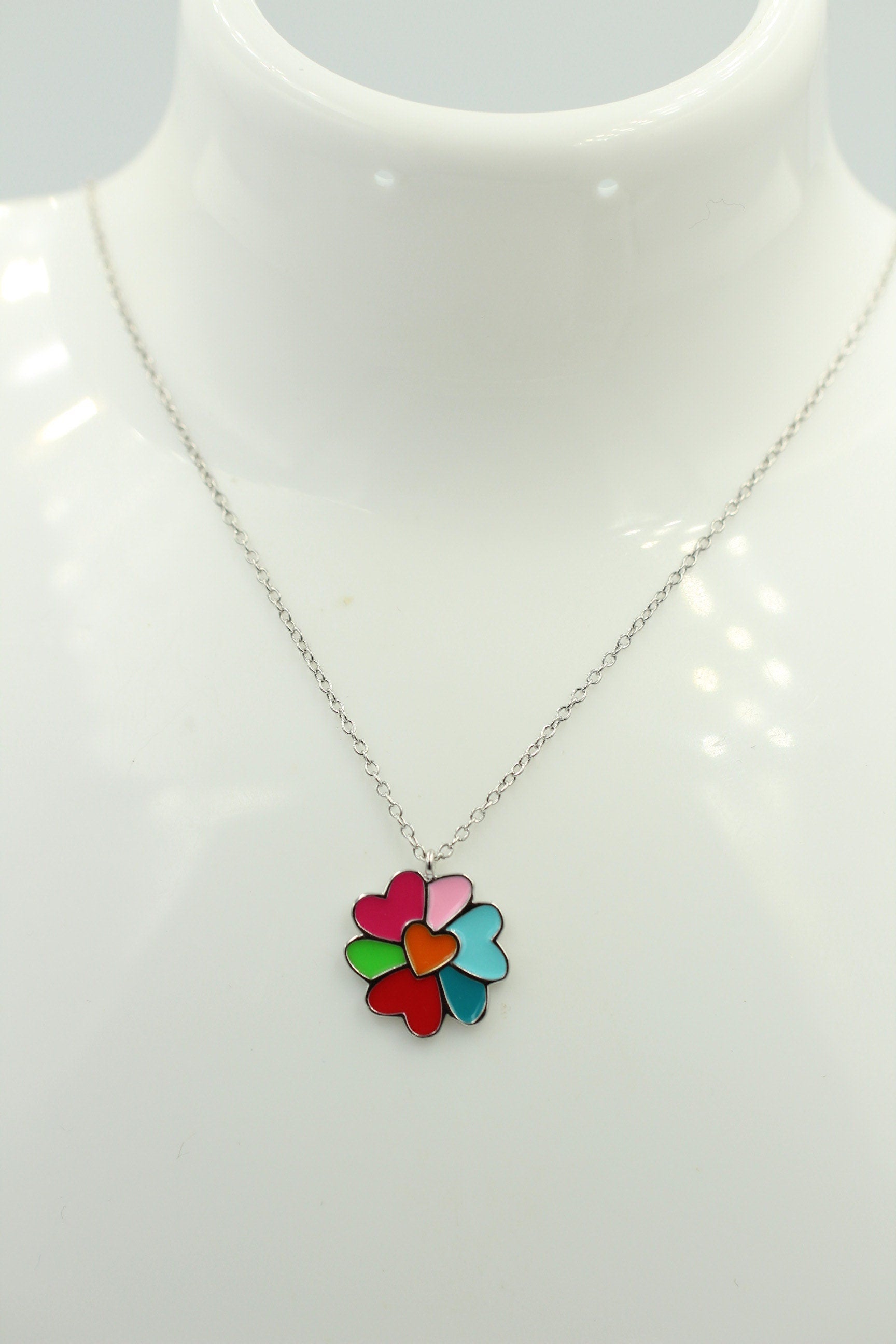Anhänger Herzchen 925 Silber mit Emaille Collier Ketten Kinderschmuck Top Edel