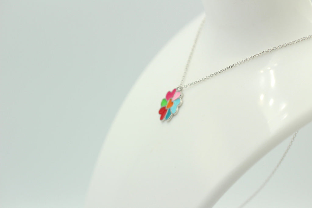 Anhänger Herzchen 925 Silber mit Emaille Collier Ketten Kinderschmuck Top Edel