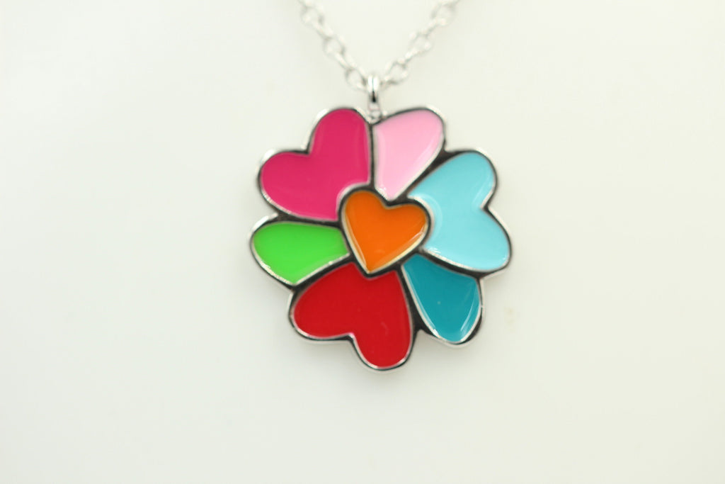 Anhänger Herzchen 925 Silber mit Emaille Collier Ketten Kinderschmuck Top Edel