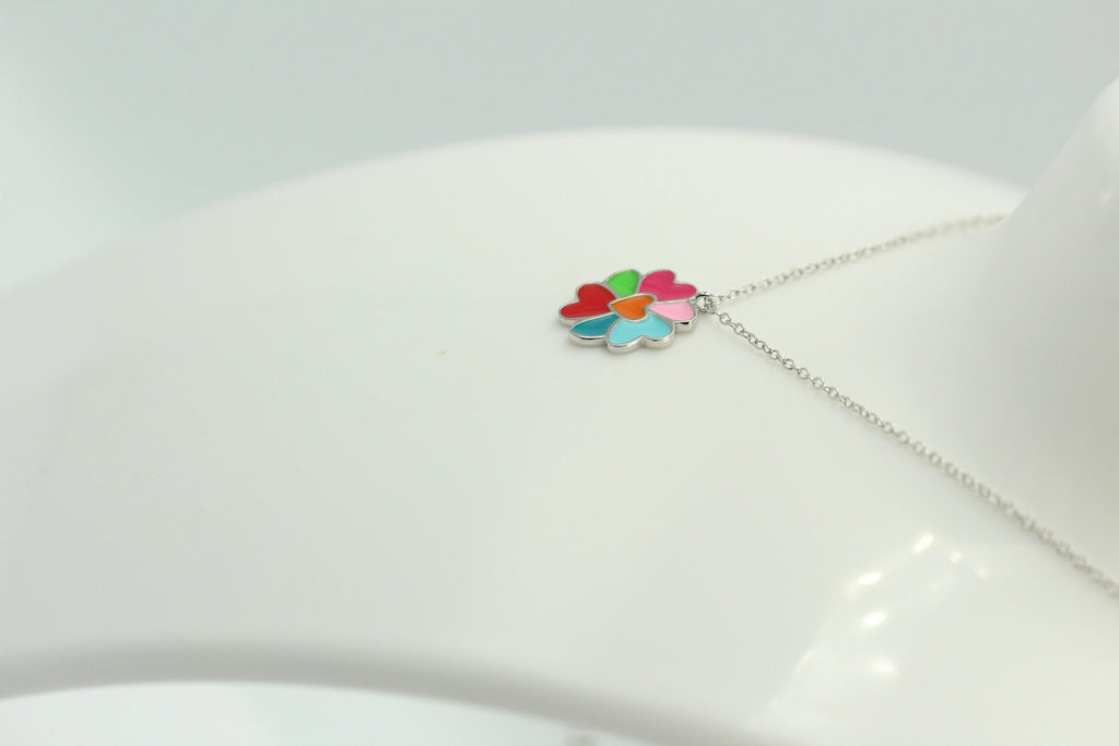 Anhänger Herzchen 925 Silber mit Emaille Collier Ketten Kinderschmuck Top Edel