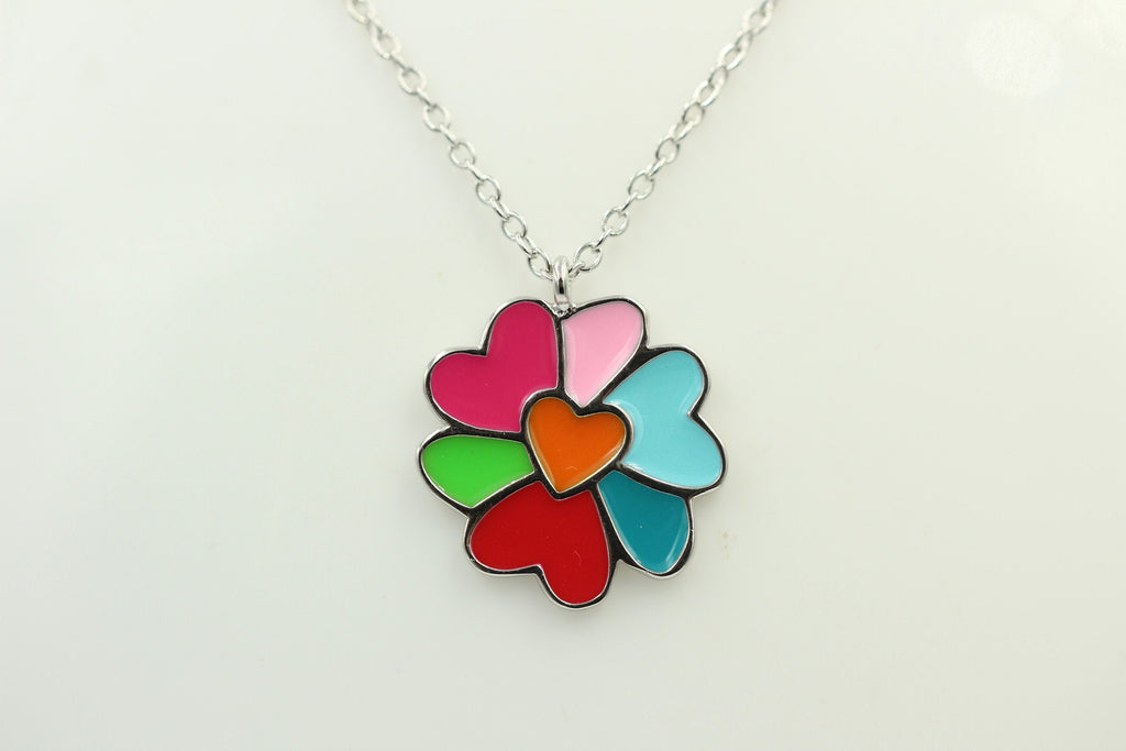Anhänger Herzchen 925 Silber mit Emaille Collier Ketten Kinderschmuck Top Edel