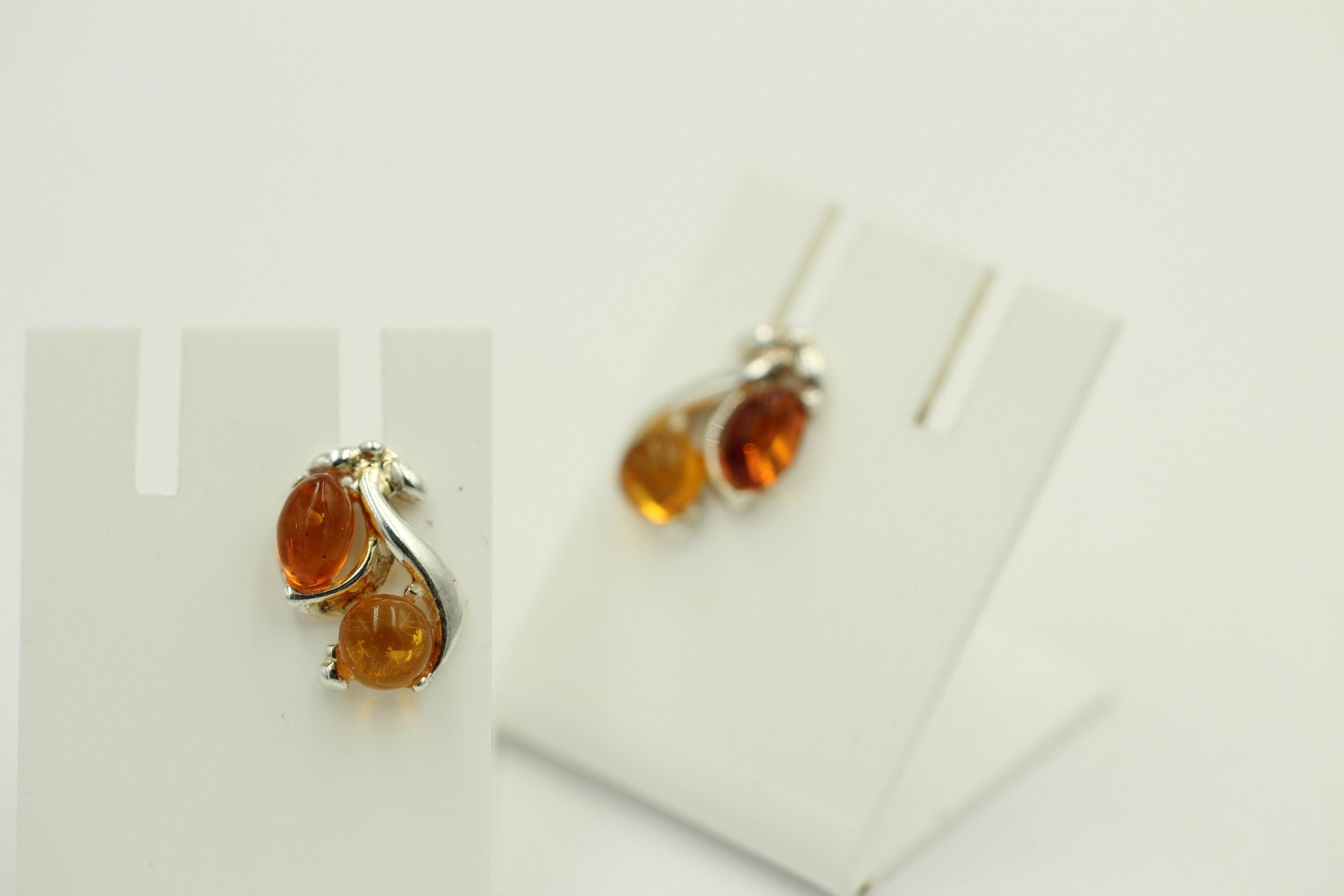 Edle Bernstein Ohrstecker 925 Silber Bernstein aus Litauen Ohrring Ohrschmuck