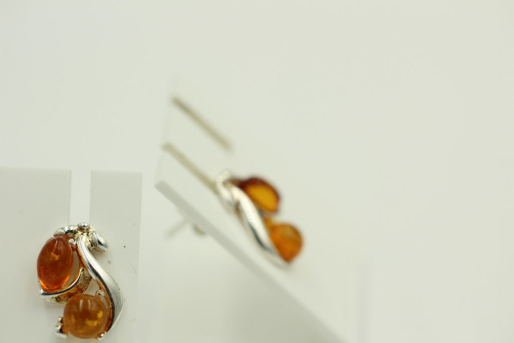 Edle Bernstein Ohrstecker 925 Silber Bernstein aus Litauen Ohrring Ohrschmuck