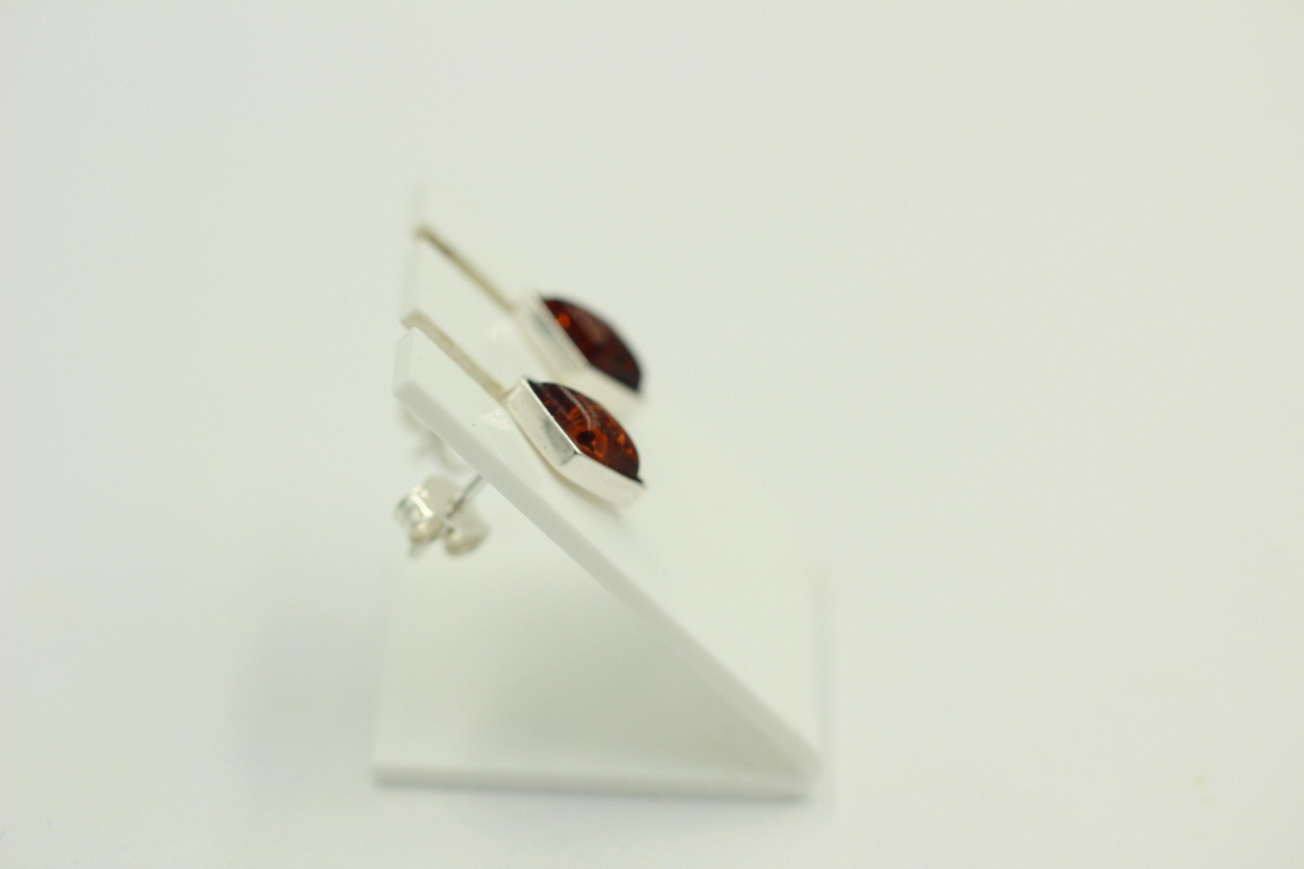 Bernstein Ohrstecker 925 Sterling Silber Bernsteinschmuck Top Edel Unisex