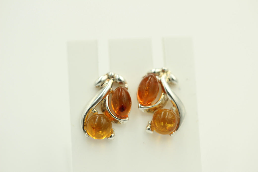 Edle Bernstein Ohrstecker 925 Silber Bernstein aus Litauen Ohrring Ohrschmuck