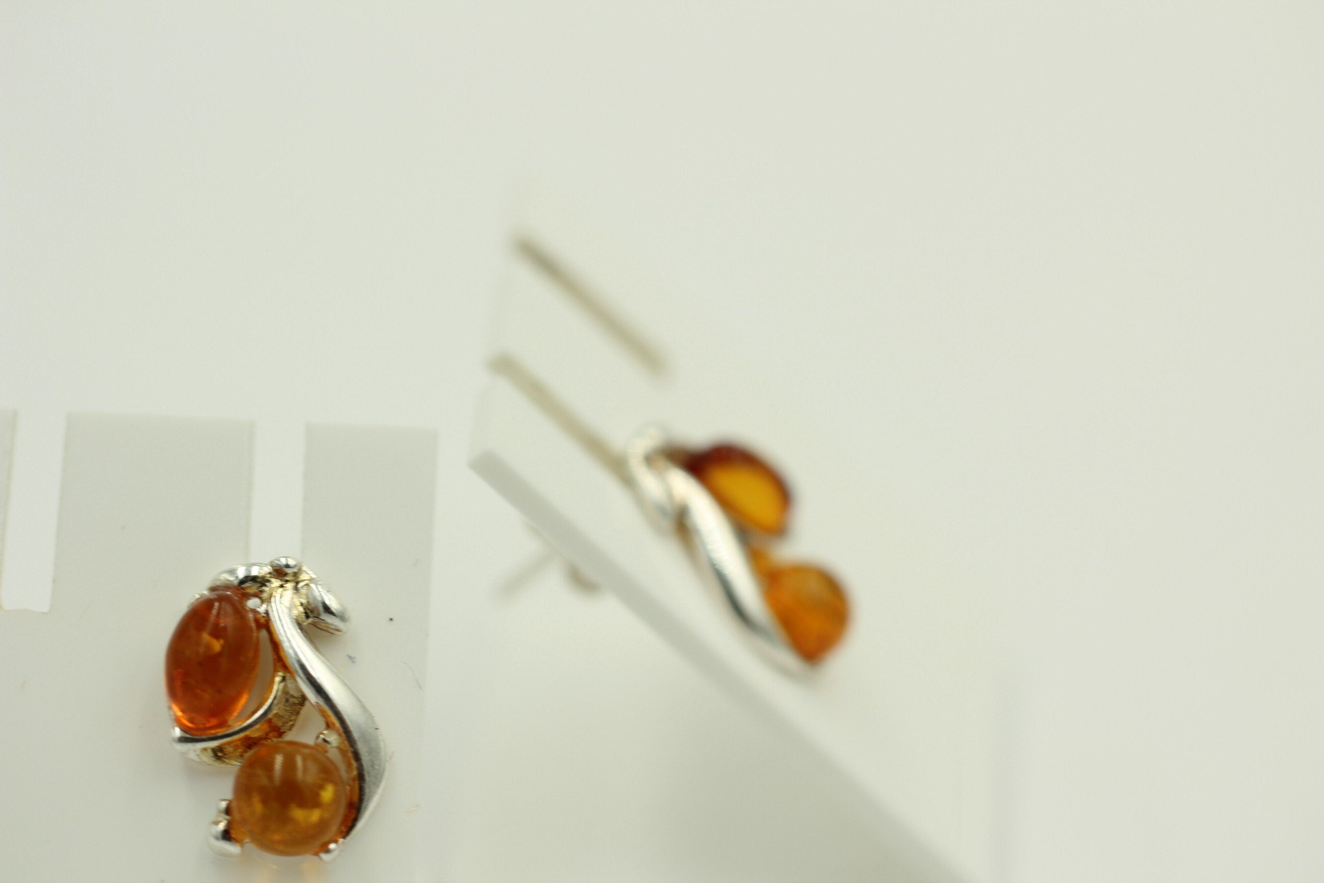 Edle Bernstein Ohrstecker 925 Silber Bernstein aus Litauen Ohrring Ohrschmuck
