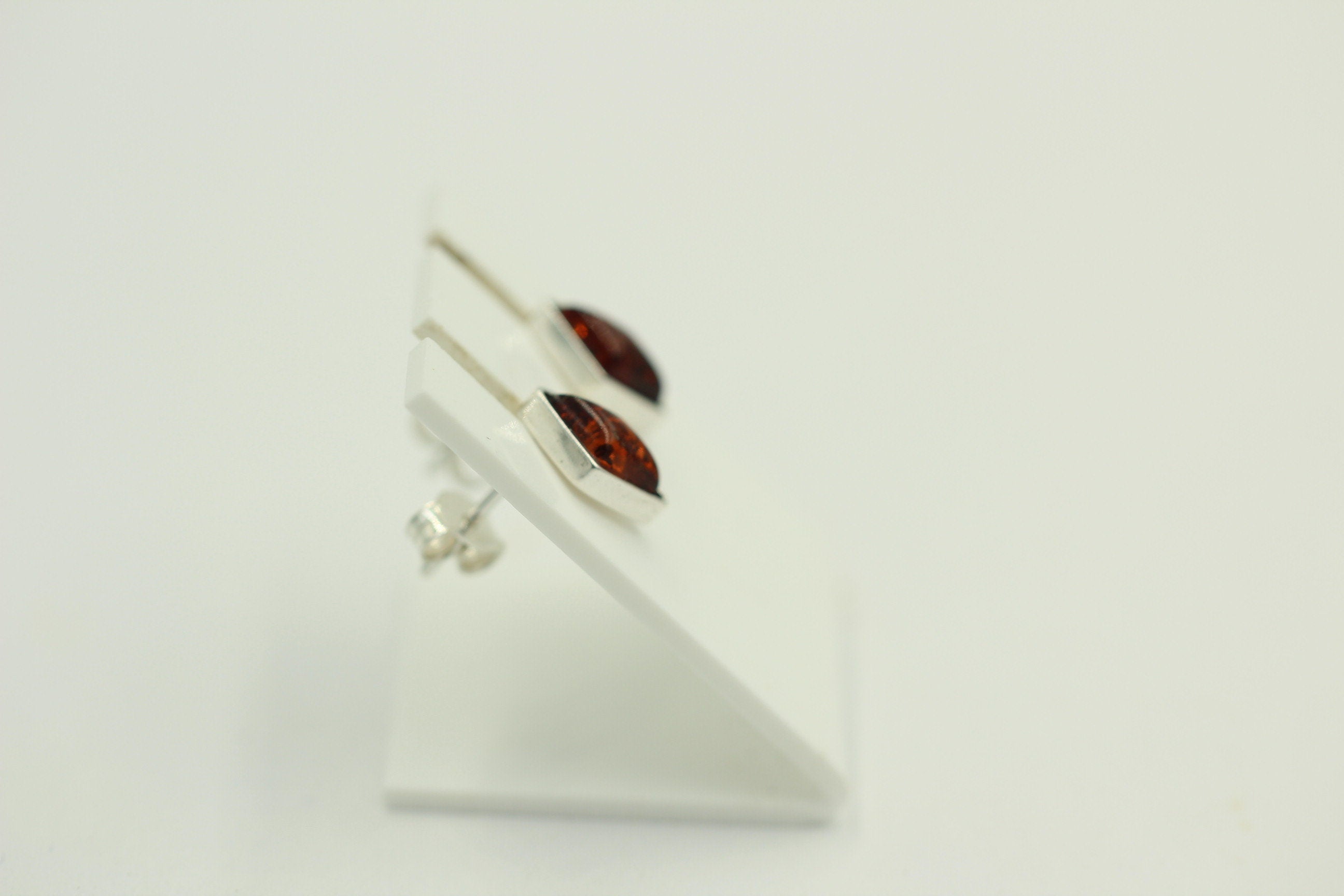 Bernstein Ohrstecker 925 Sterling Silber Bernsteinschmuck Top Edel Unisex
