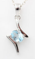 0,72 Carat Blautopas Anhänger 925 Silber sky blue Topas himmelblau