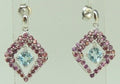 Exklusive 5,70 Carat Rhodolith / Blautopas Ohrstecker 925 Silber Top Edel