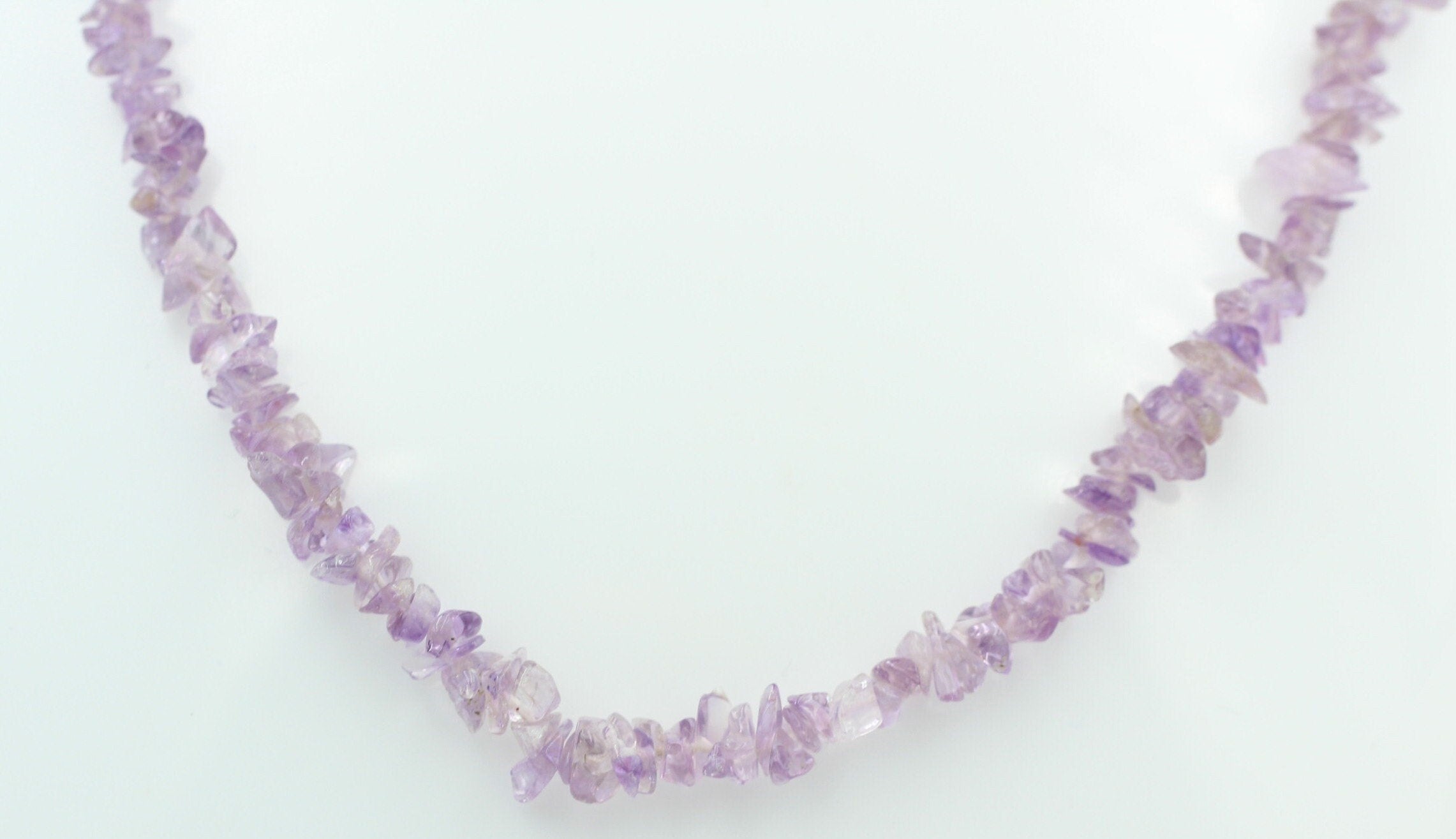 38,5 Carat funkelndes pink Amethyst Collier Splitterkette 925 Silber Verlängerung