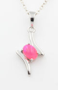 0,72 Carat pinker Äthiopischer Opal Anhänger 925 SilberSchmuck