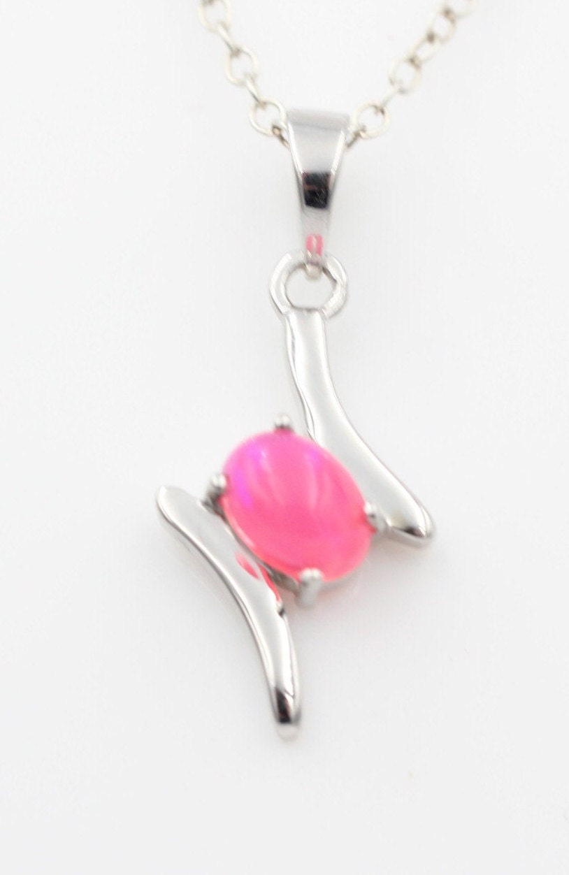 0,72 Carat pinker Äthiopischer Opal Anhänger 925 SilberSchmuck