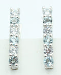 Edle 1,1 Carat Blautopas Ohrschmuck 925 Silber himmelblauer Topas mit Zirkonia