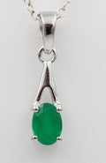 0,72  Carat grüner Onyx Anhänger 925 Silber grüner Edelstein