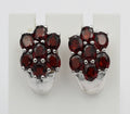 Edle 3,33 Carat Granat Ohrstecker 925 Silber Olivin Schmuck Top Edel Edelstein