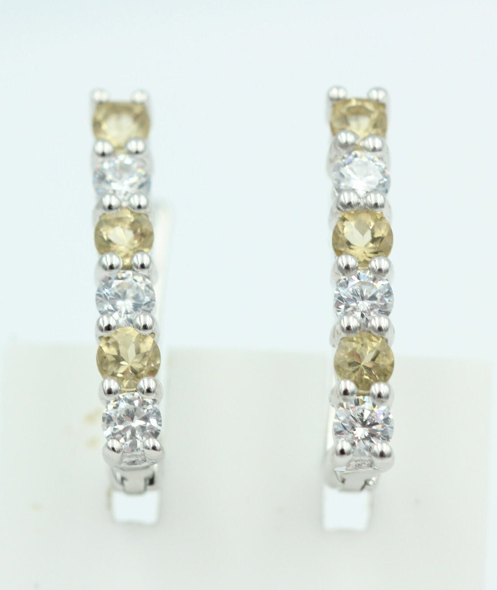 Edle 1,1 Carat Honigquarz Ohrschmuck 925 Silber Honigquarz mit Zirkonia