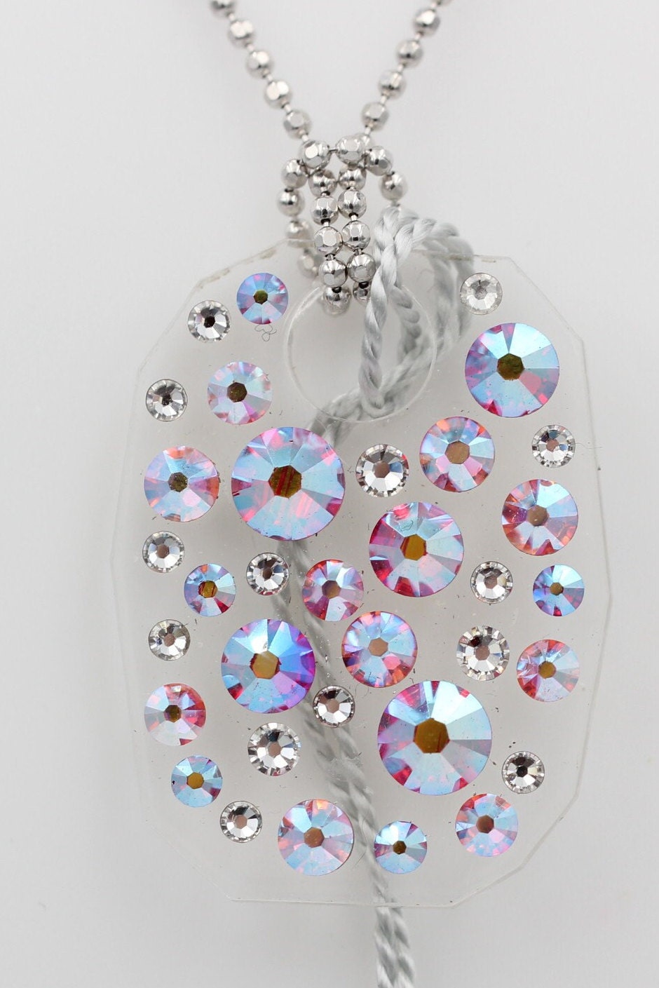 Collier Bubble mit Swarovski-Elements Fire Glacier mit 925 Silber Kette