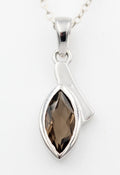 1,8 Carat Rauchquarz Anhänger 925 Silber Collier Kette Quarz