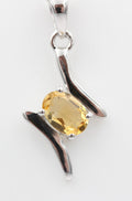 0,72 Carat Citrin Anhänger 925 Silber   hellgelber Edelstein Top