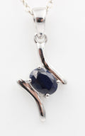 0,72 Carat blauer Saphir Anhänger 925 SterlingSilber Collier Kette Saphirschmuck