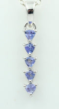 Edler 1,0 Carat Tansanit Anhänger 925 Sterling Silber Collier Kette Afrika Top