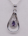Anhanger lila funkelnde Zirkonia 925 Silber Edel