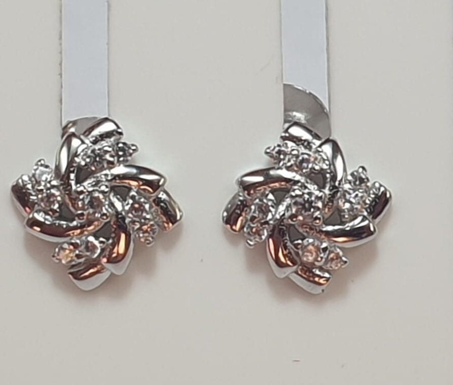 Edle Zirkonia Ohrstecker aus 925  Sterling Silber American Diamant Top Ohrstecker