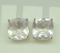Edle 4,2 Carat Rosenquarz Ohrstecker 925 Silber Top Edel