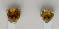 0,49 Carat Herz Citrin Ohrstecker 925 Silber Herzschliff Ohrschmuck Edelstein