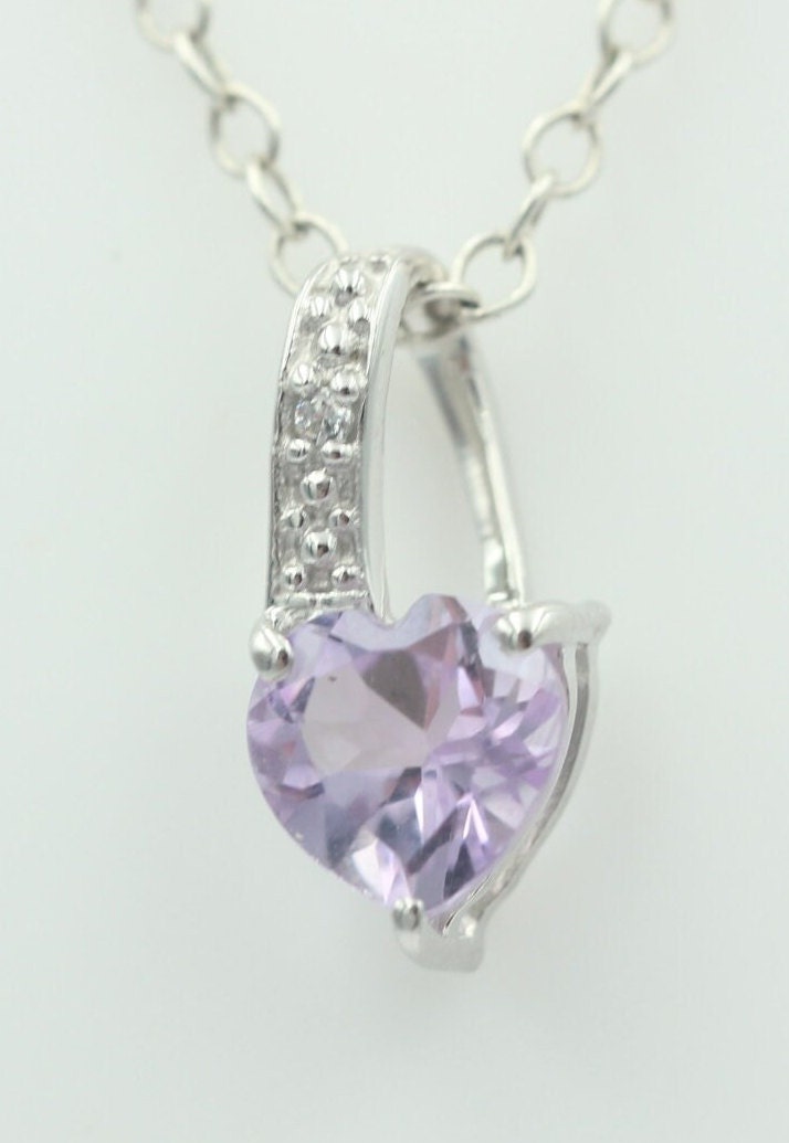 0,58 Carat Pink Amethyst Herz Anhänger 925 Silber Amethystschmuck