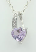 0,58 Carat Pink Amethyst Herz Anhänger 925 Silber Amethystschmuck