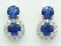 edler 2,05 Carat blauer Kyanit Ohrstecker 925 Silber mit Zirkonia Top Edel
