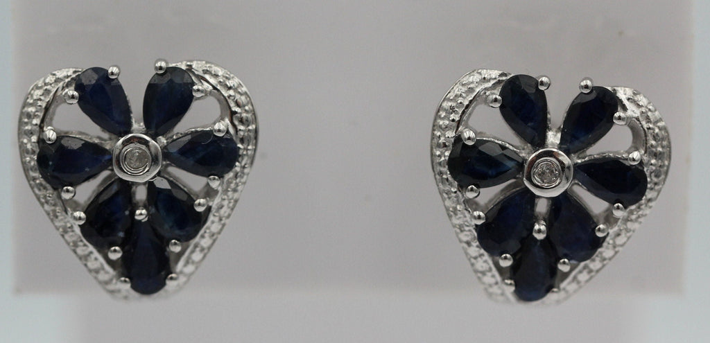 Edle 3,36 Carat Sahpir Ohrstecker 925 Silber blauer Saphir Ohrschmuck