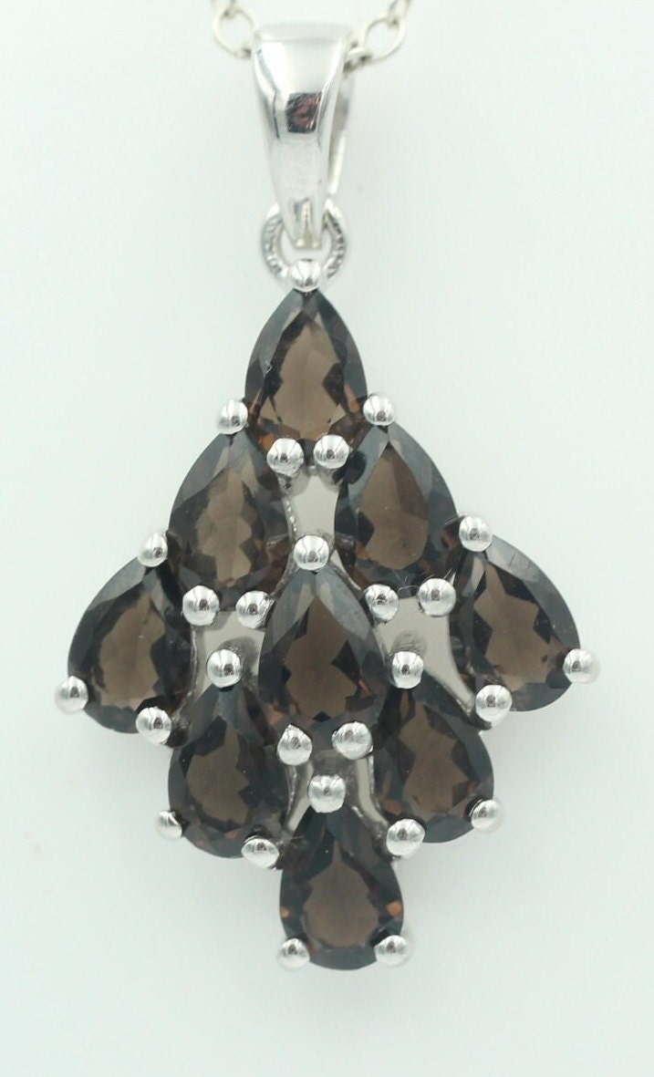 Edler 3,45 Carat Rauchquarz Anhänger 925 Silber  Rauchtopas Edelstein Top  Topas