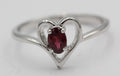 0,53 Carat Rhodolith Herz Ring 925  Silber Fingerring  Herzring 7 / 17,5 / 55