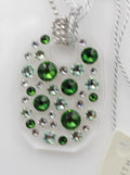 Collier Bubble mit Swarovski-Elements Fern Green mit 925 Silber Kette