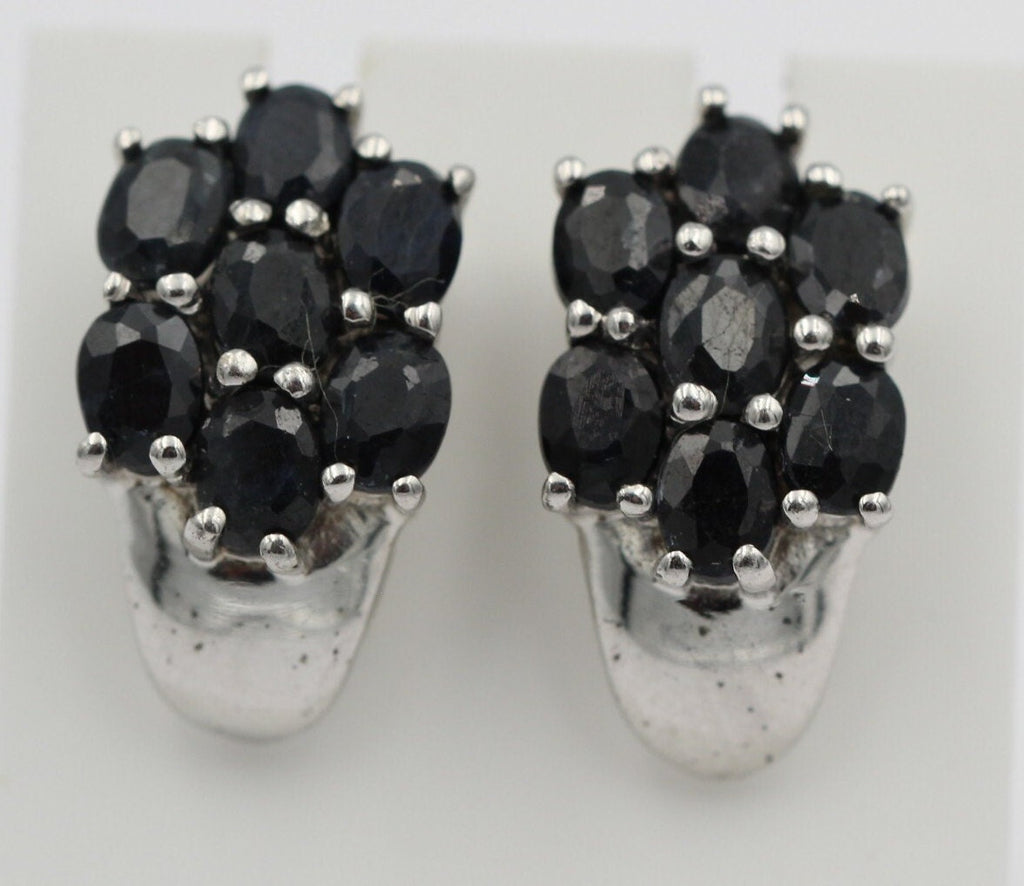 Edle 3,33 Carat Saphir Ohrstecker 925 Silber  Schmuck Top Edel Edelstein