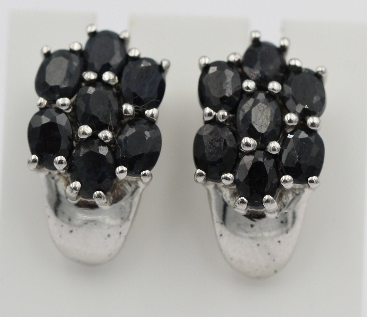 Edle 3,33 Carat Saphir Ohrstecker 925 Silber  Schmuck Top Edel Edelstein