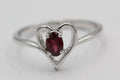 0,53 Carat Rhodolith Herz Ring 925 Silber Fingerring Herzring  6 / 16,6 / 52