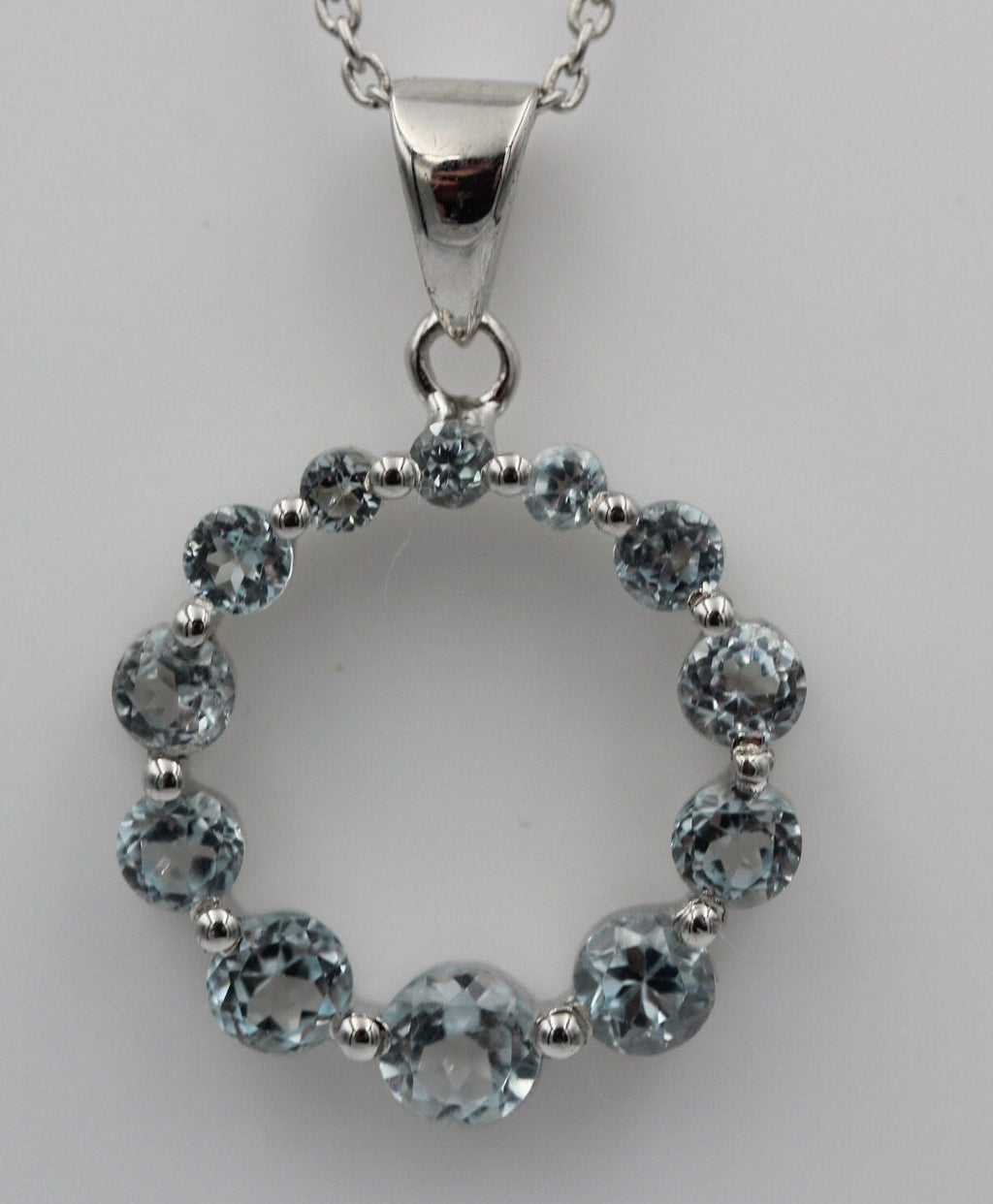 1,48 Carat Blautopas Anhänger 925 Silber himmelblauer Topas sky